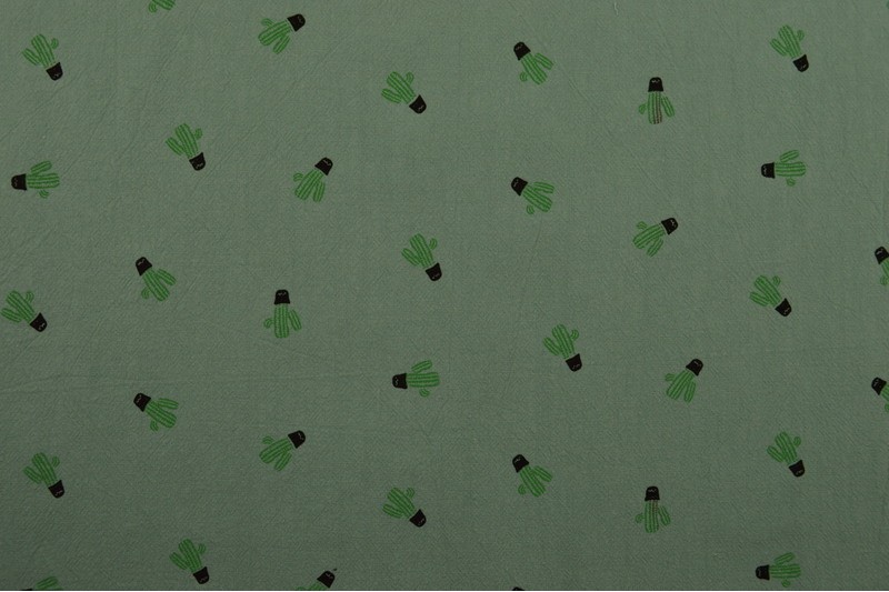 Cotton washed print 07-34 old green