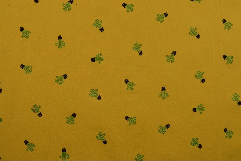 Cotton washed print 07-47 ochre yellow