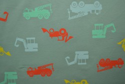 Cotton jersey print - wow 02-34 old green