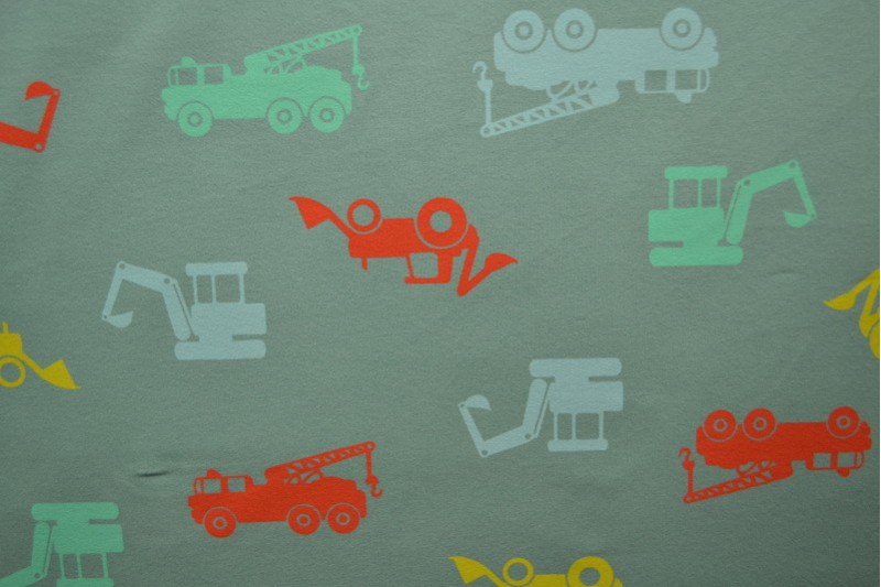 Cotton jersey print - wow 02-34 old green