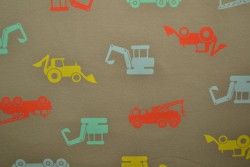 Cotton jersey print - wow 02-69 taupe