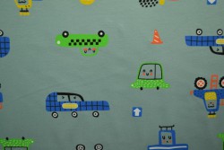 Cotton jersey print - wow 01-34 old green