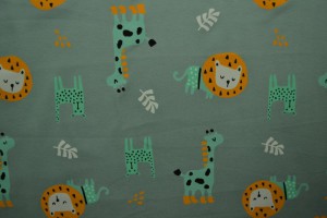 Cotton jersey print - wow 06-34 old green