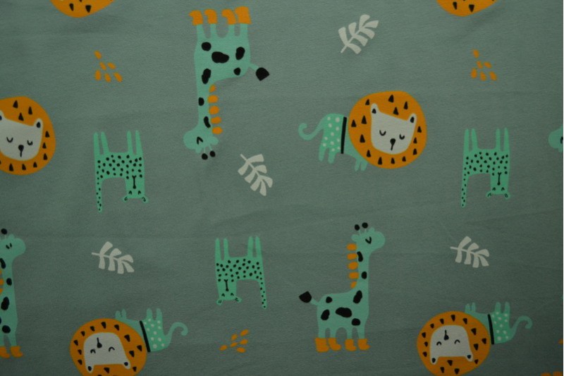 Cotton jersey print - wow 06-34 old green