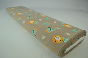 Cotton jersey print - wow 06-69 taupe