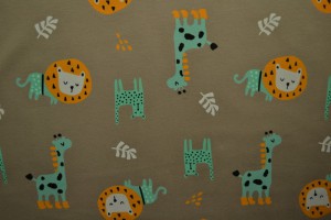 Cotton jersey print - wow 06-69 taupe