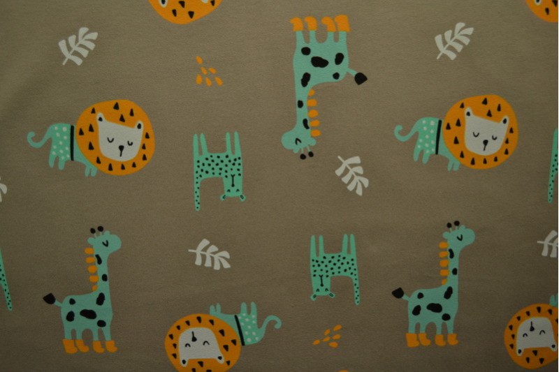 Cotton jersey print - wow 06-69 taupe
