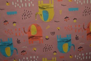 Cotton jersey print - wow 08-37 old pink