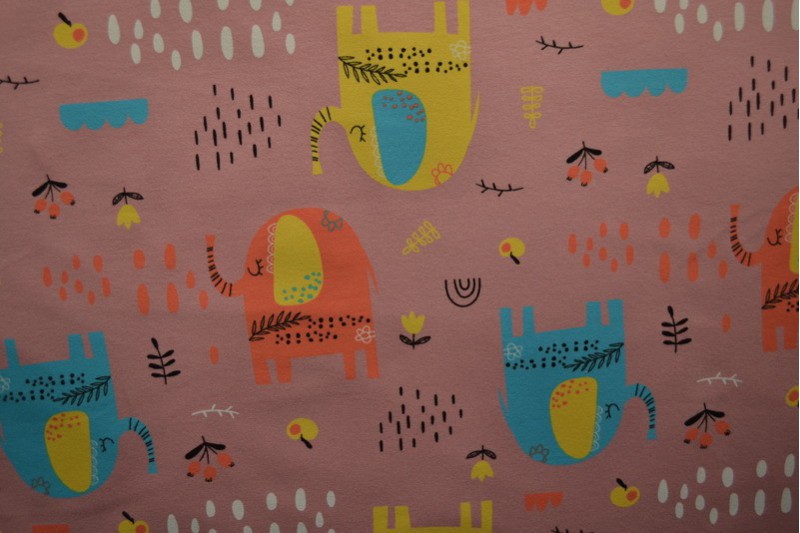 Cotton jersey print - wow 08-37 old pink
