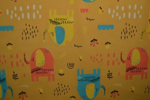 Cotton jersey print - wow 08-47 ochre yellow