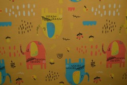 Cotton jersey print - wow 08-47 ochre yellow
