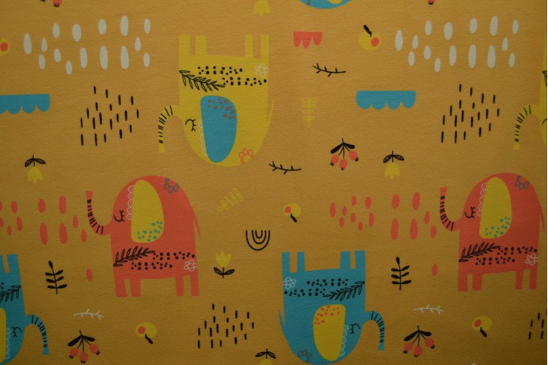 Cotton jersey print - wow 08-47 ochre yellow