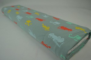 Cotton jersey print - wow 02-34 old green