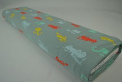 Cotton jersey print - wow 02-34 old green