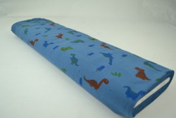 Cotton washed print w01-138 steel blue