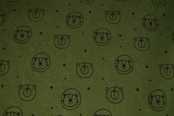Cotton washed print w03-33 moss green