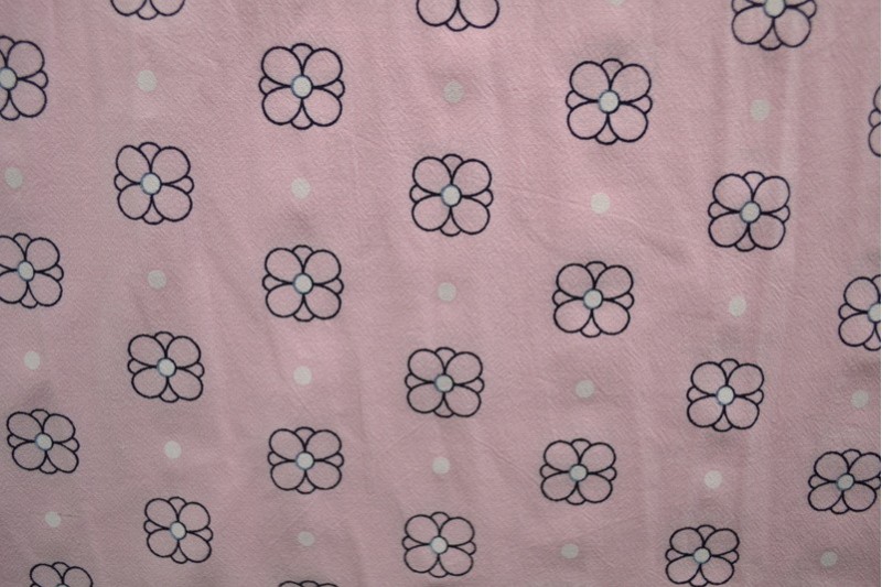 Cotton washed print w04-04 baby pink