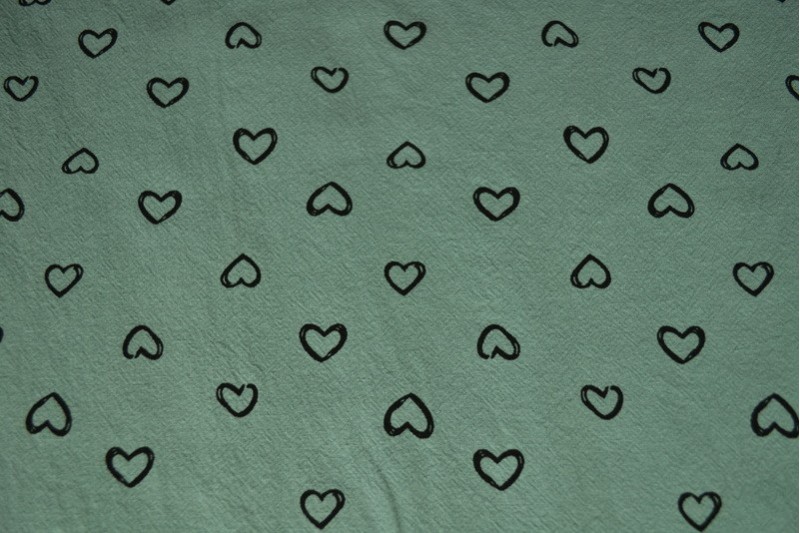 Cotton washed print w05-34 old green