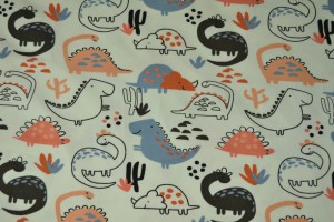 Cotton jersey print - wow 20-01 off-white