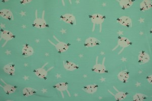 Cotton jersey print - wow 22-01 mint green