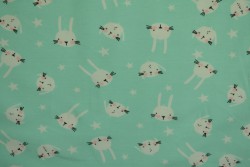 Cotton jersey print - wow 22-01 mint green