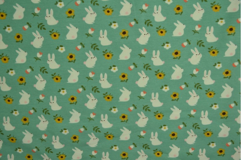 Cotton jersey print - wow 31-01 turquoise green