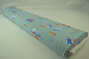 Cotton jersey print - wow 33-01 light blue