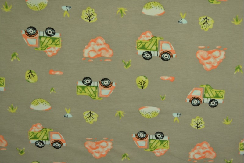 Cotton jersey print - wow 34-01 grey