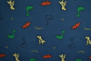 Cotton jersey print - wow 42-01 dark blue