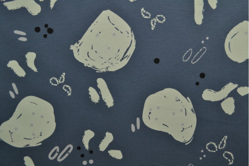 Cotton jersey print - wow 67-17 dark grey
