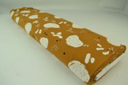 Cotton jersey print - wow 67-44 dark ochre yellow
