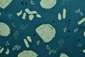 Cotton jersey print - wow 67-46 dark petrol