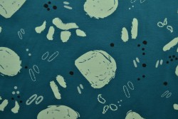 Cotton jersey print - wow 67-46 dark petrol