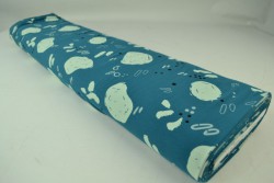 Cotton jersey print - wow 67-46 dark petrol