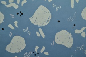 Cotton jersey print - wow 67-138 steel blue