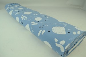 Cotton jersey print - wow 67-138 steel blue