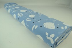 Cotton jersey print - wow 67-138 steel blue