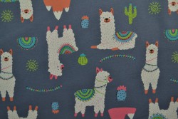 Cotton jersey print - wow 65-17 dark grey