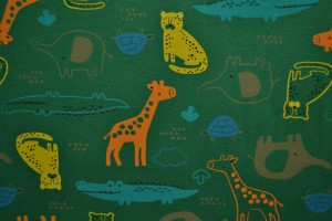 Cotton jersey print - wow 64-32 green