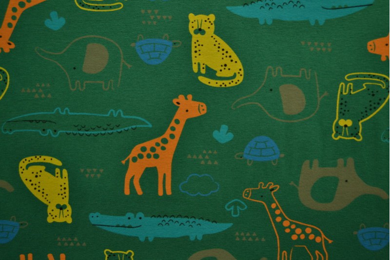 Cotton jersey print - wow 64-32 green