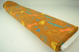 Cotton jersey print - wow 64-44 dark ochre yellow