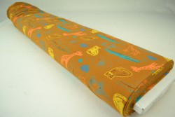 Cotton jersey print - wow 64-44 dark ochre yellow