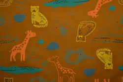 Cotton jersey print - wow 64-44 dark ochre yellow