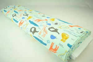 Cotton jersey print - wow 64-41 mint green