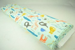 Cotton jersey print - wow 64-41 mint green
