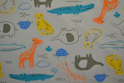 Cotton jersey print - wow 64-25 silvergrey