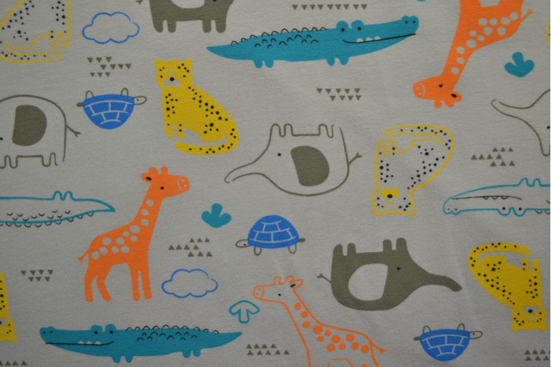 Cotton jersey print - wow 64-25 silvergrey