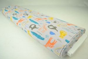 Cotton jersey print - wow 64-25 silvergrey