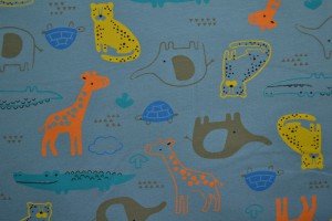 Cotton jersey print - wow 64-138 steel blue