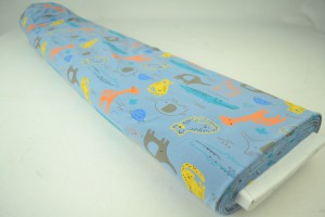 Cotton jersey print - wow 64-138 steel blue